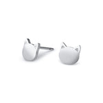Stainless steel stud earrings in the shape of little cat head.