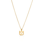 Elegant gold-plated cat pendant with a heart detail, a timeless piece for cat lovers.