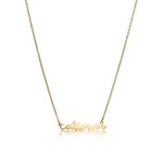 Image showing gold necklace with pendant featuring cat mom letters.