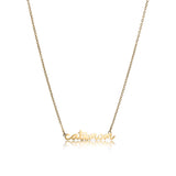 Image showing gold necklace with pendant featuring cat mom letters.