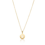 Elegant gold paw print necklace with a round charm, ideal for everyday wear or special occasions.